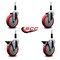 Service Caster 5'' Red Poly Wheel Swivel 7/8'' Expanding Stem Caster Set 2 Brakes, 4PK SCC-EX20S514-PPUB-RED-2-PLB-2-78 - alternate 5